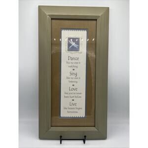Framed Inspirational Quote Wall Art Dance Sing Love Live Print 17x9